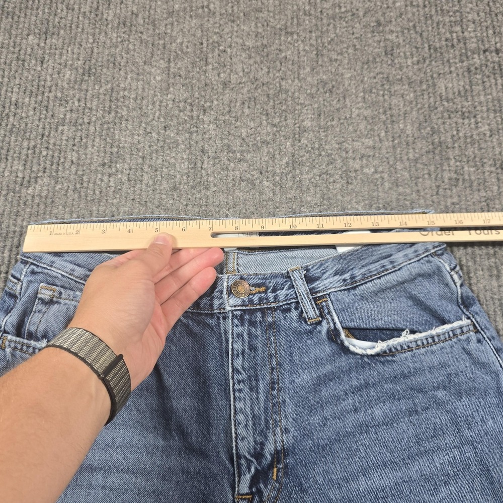 Current/Elliott Jeans Womens 30 Blue Wide Leg Cropped Raw Hem High Rise 30x26 - Picture 12 of 14